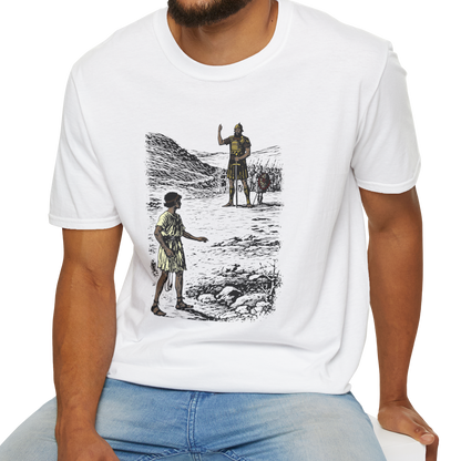 David & Goliath Pastel Linocut T-Shirt