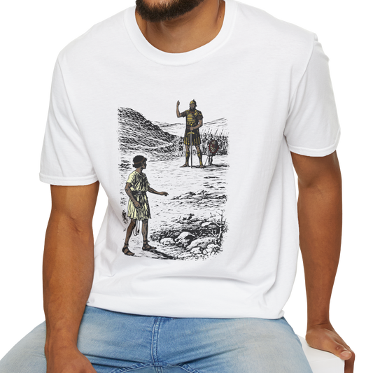David & Goliath Pastel Linocut T-Shirt