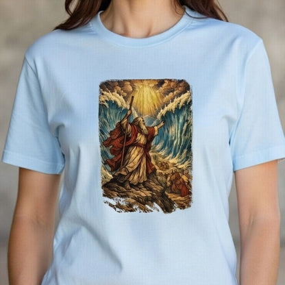 Moses Parts the Sea Full Color Linocut T-Shirt