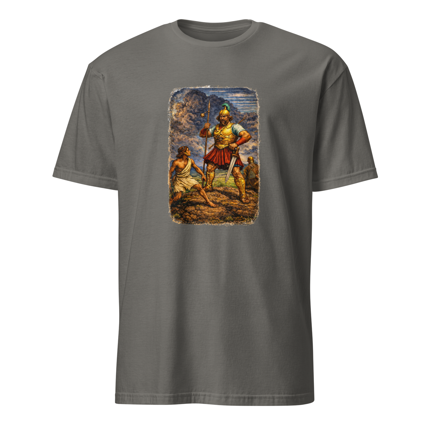 David & Goliath 2 Full Color Linocut T-Shirt