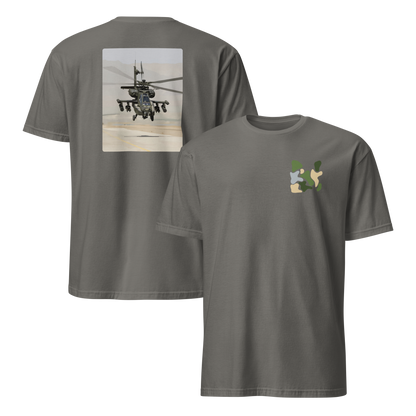 Apache Helicopter Modern Print T-Shirt
