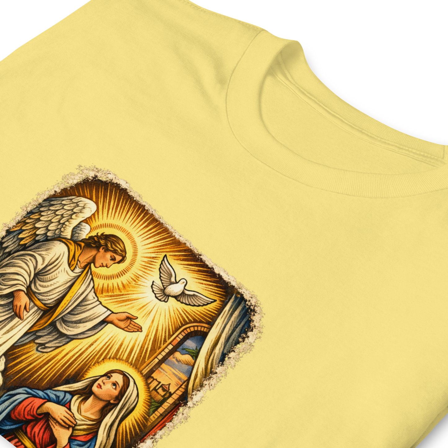 Mary & Gabriel Full Color Linocut T-Shirt