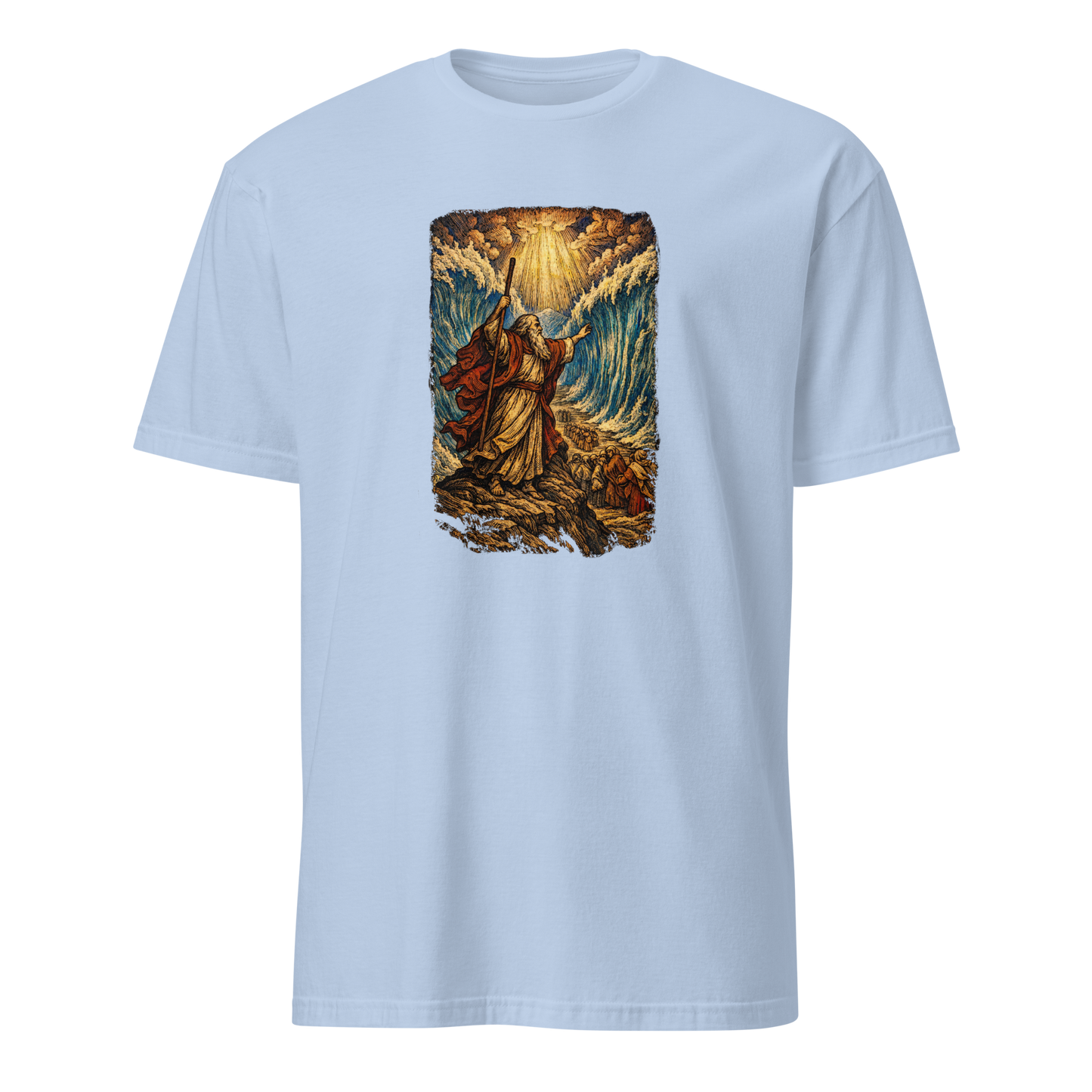 Moses Parts the Sea Full Color Linocut T-Shirt