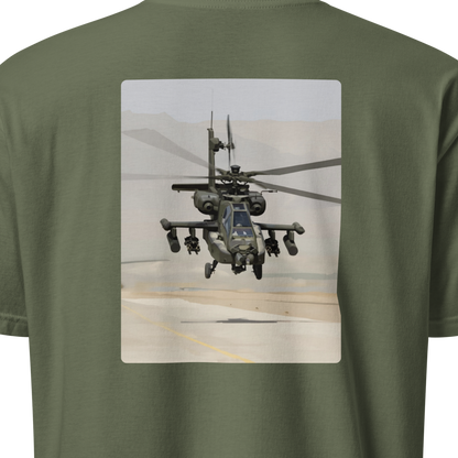 Apache Helicopter Modern Print T-Shirt