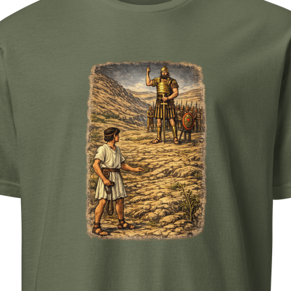 David & Goliath Full Color Linocut T-Shirt