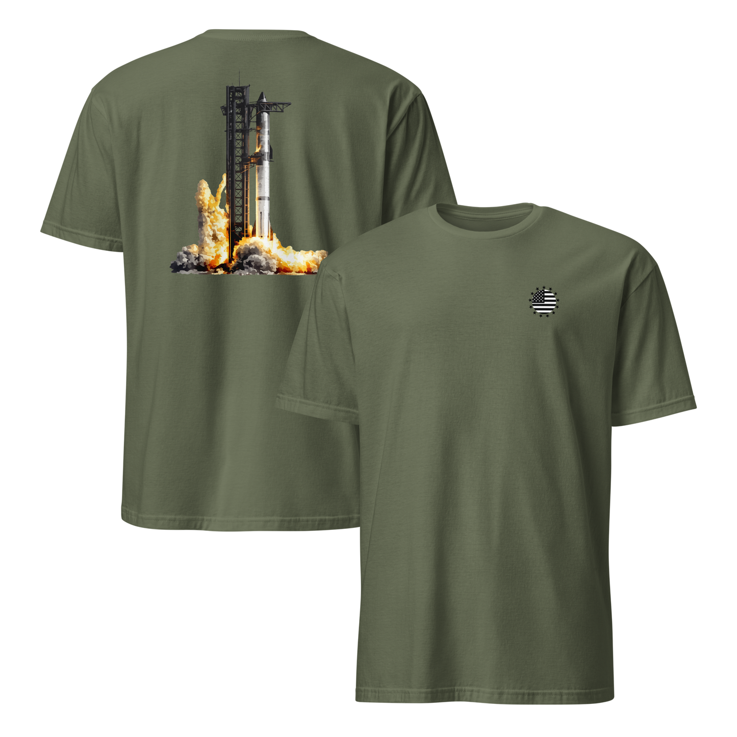 Starship Launch Modern Print T-shirt
