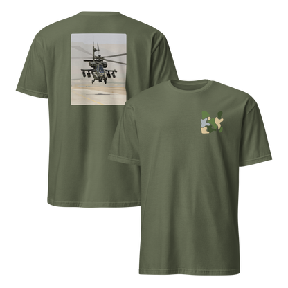 Apache Helicopter Modern Print T-Shirt