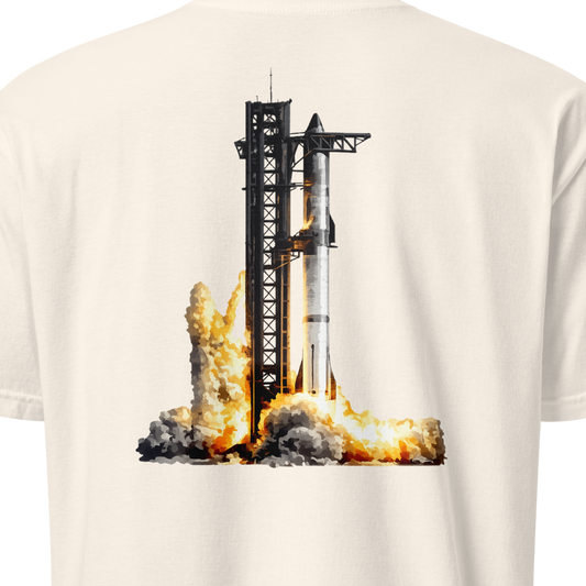 Starship Launch Modern Print T-shirt