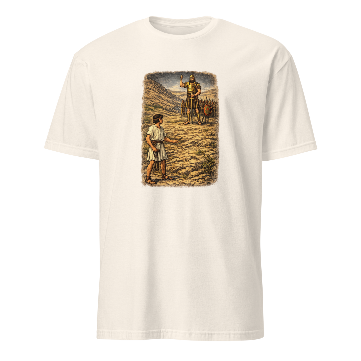 David & Goliath Full Color Linocut T-Shirt