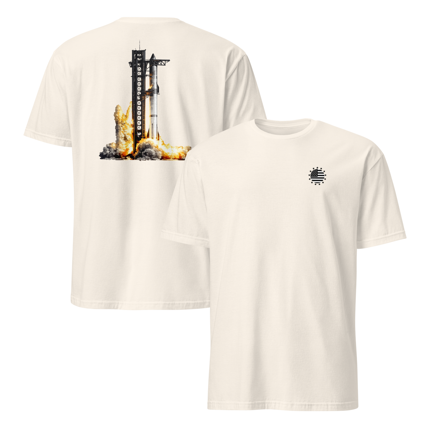 Starship Launch Modern Print T-shirt