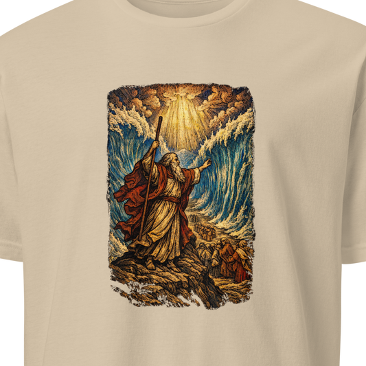 Moses Parts the Sea Full Color Linocut T-Shirt