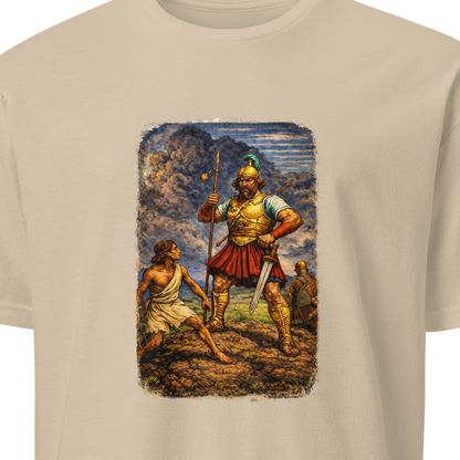David & Goliath 2 Full Color Linocut T-Shirt