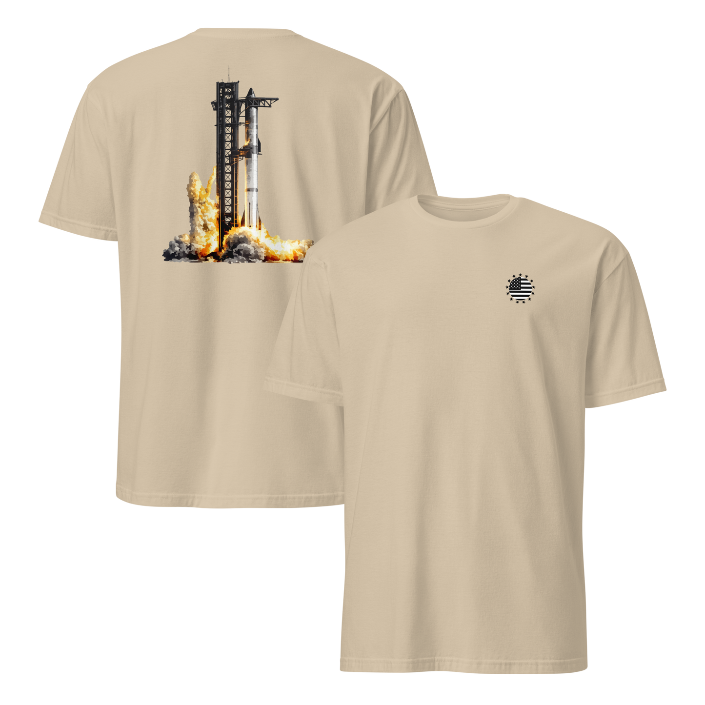 Starship Launch Modern Print T-shirt