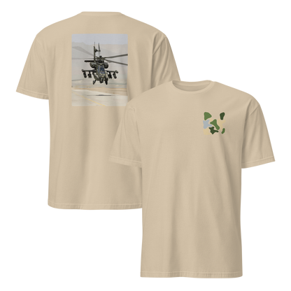 Apache Helicopter Modern Print T-Shirt