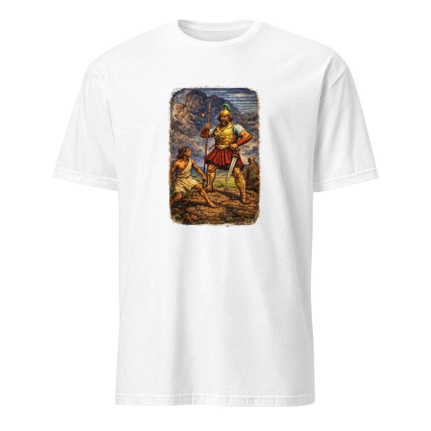 David & Goliath 2 Full Color Linocut T-Shirt