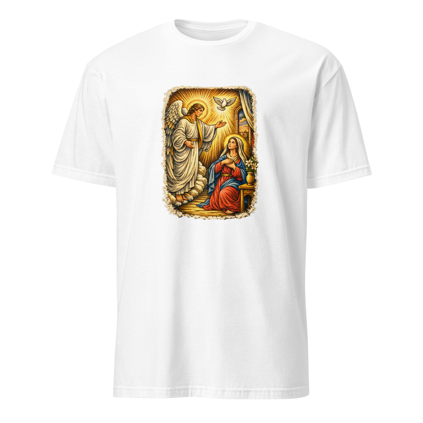 Mary & Gabriel Full Color Linocut T-Shirt
