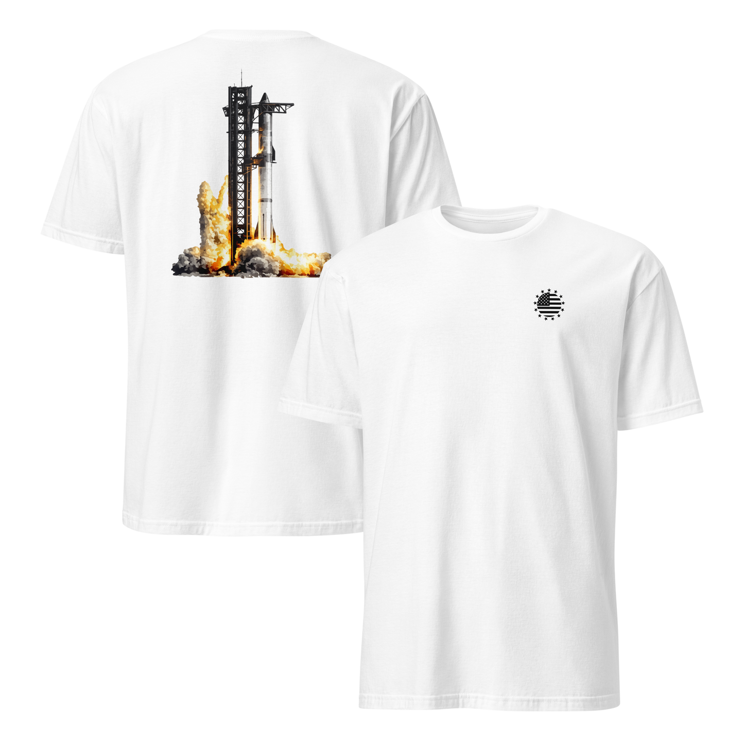 Starship Launch Modern Print T-shirt